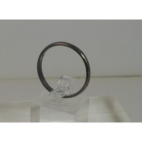 Vintage Sterling Silver Handcrafted Diamond-Cut Ring Size 11.5 with Great Patina - Picture 7 of 7